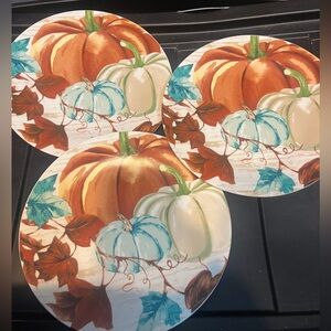 Royal Norfolk Lot of 3 Fall Pumpkin Plates.